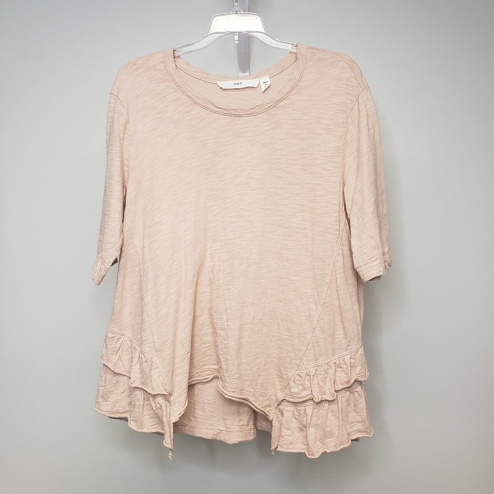 Wilt Ruffle Hem Marled Sweatshirt  Size Large